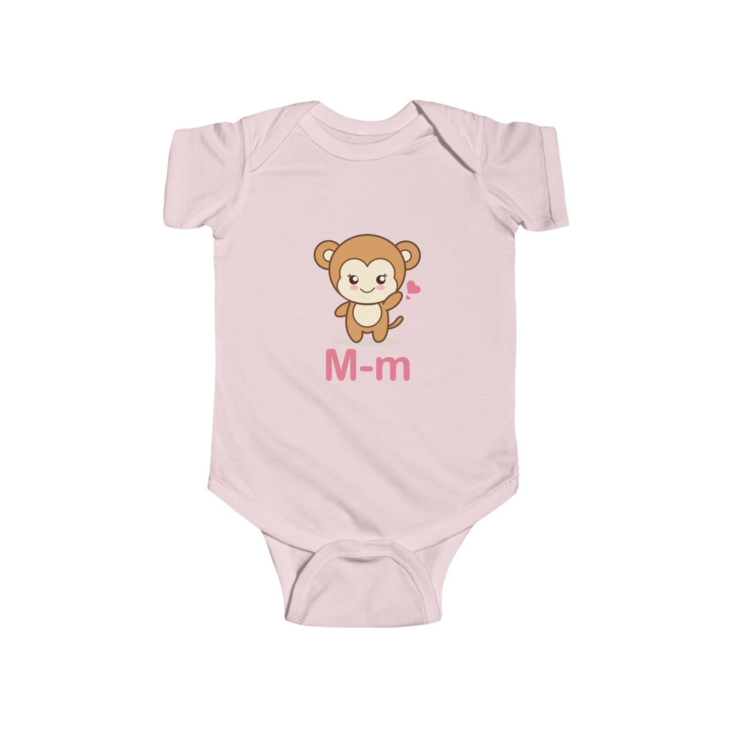 Adorable Baby Onesie with "M" and Monkey Design - Fun Alphabet Learning for Kids