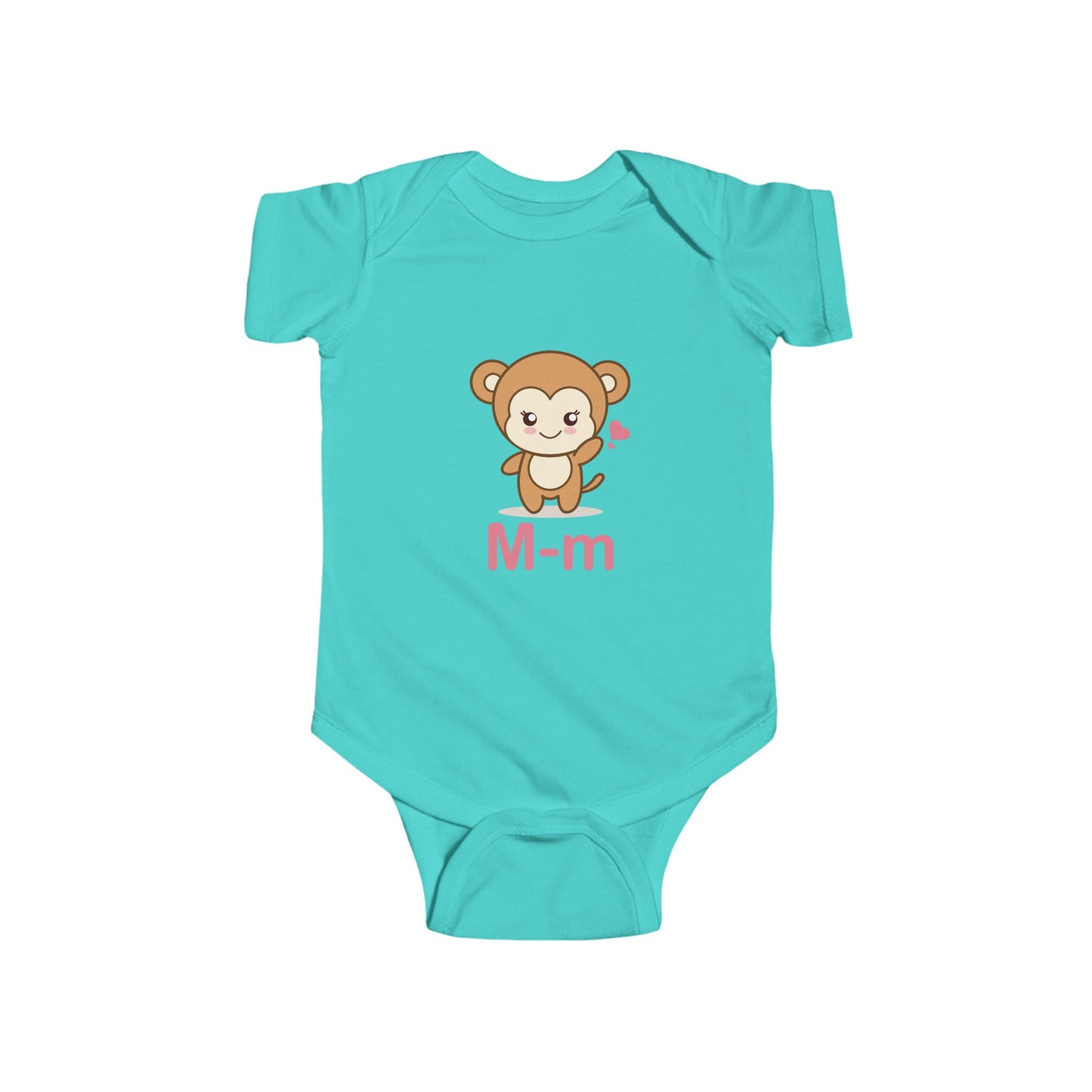 Adorable Baby Onesie with "M" and Monkey Design - Fun Alphabet Learning for Kids