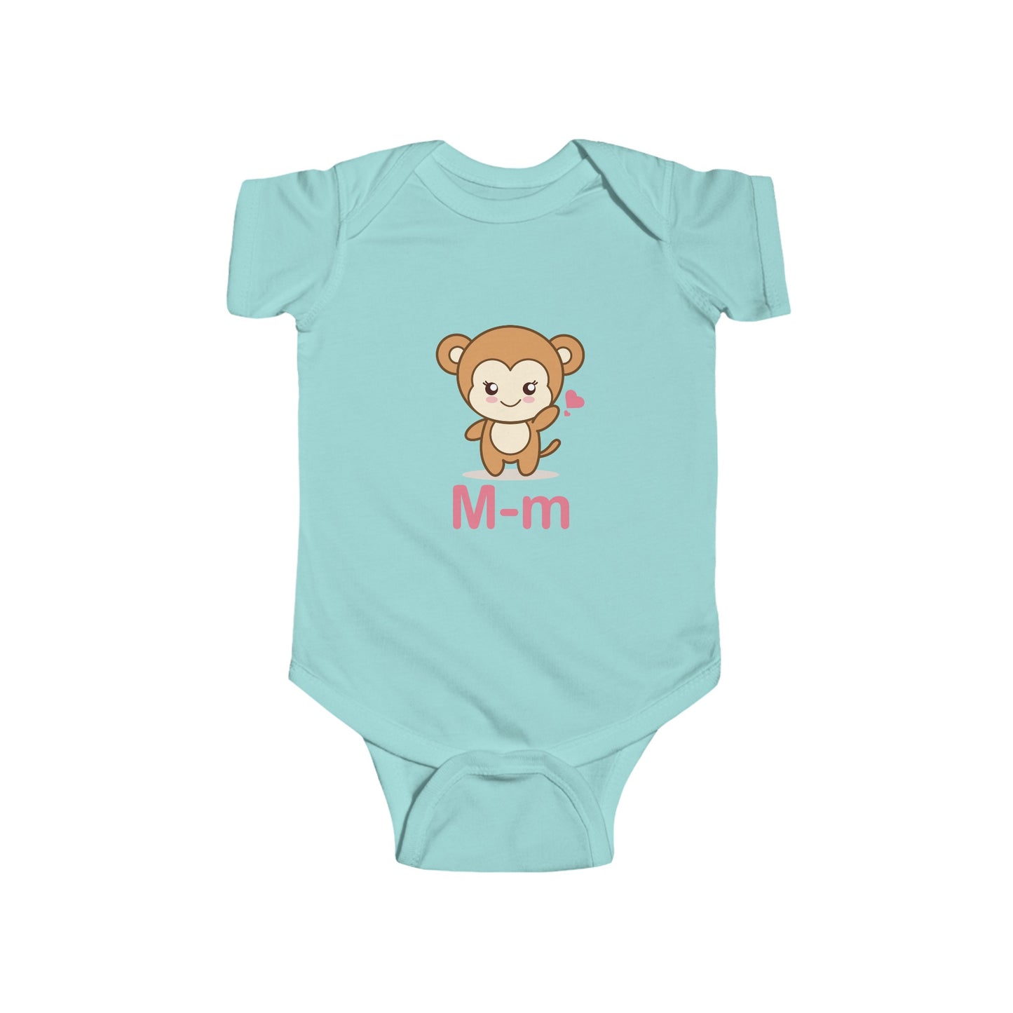 Adorable Baby Onesie with "M" and Monkey Design - Fun Alphabet Learning for Kids