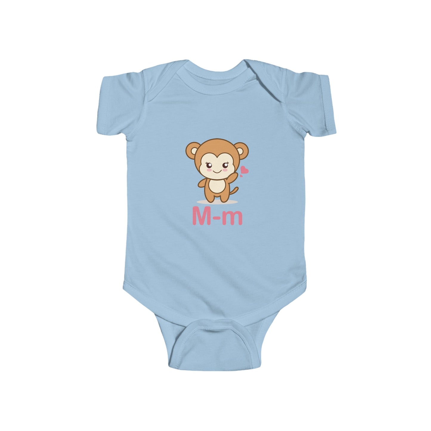 Adorable Baby Onesie with "M" and Monkey Design - Fun Alphabet Learning for Kids