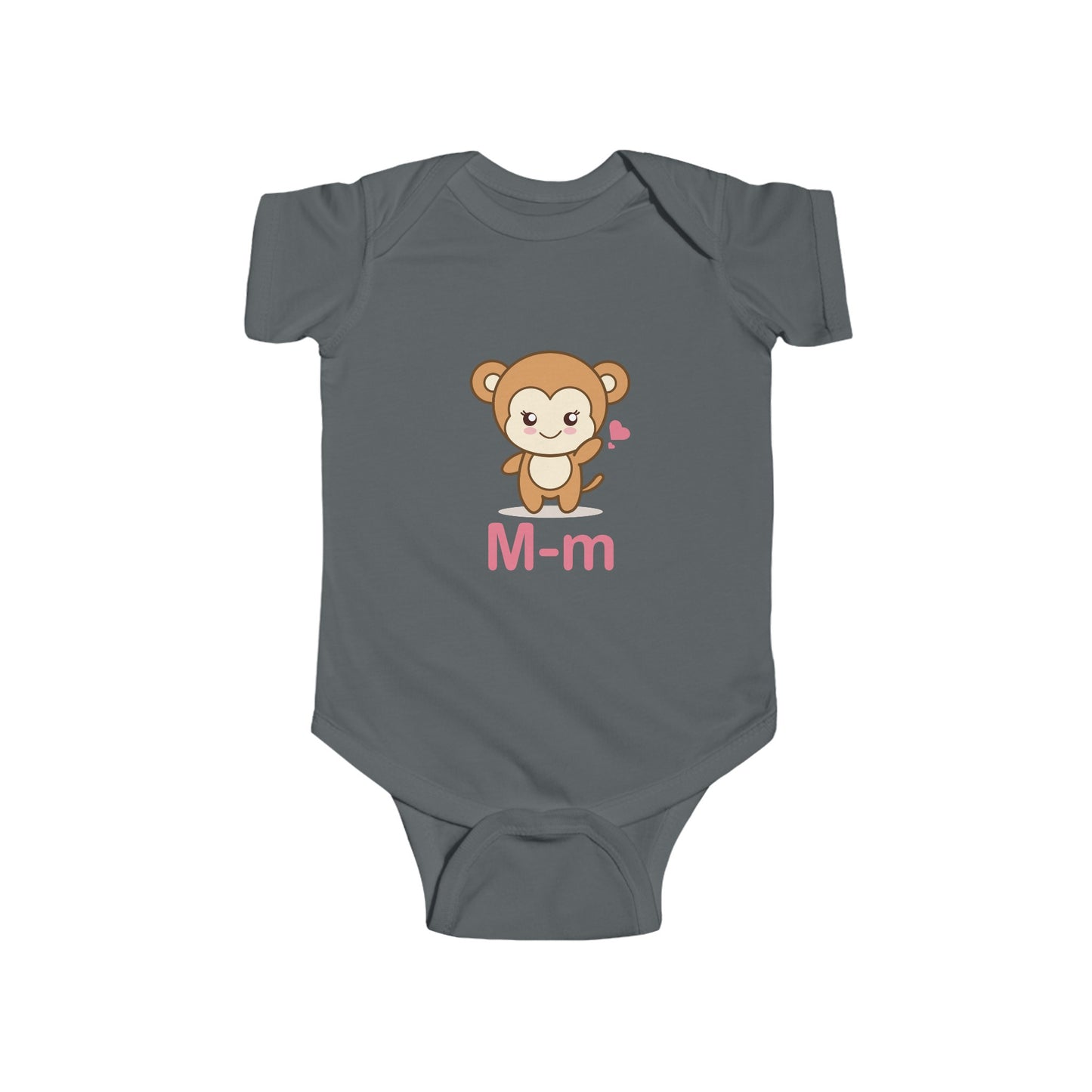 Adorable Baby Onesie with "M" and Monkey Design - Fun Alphabet Learning for Kids