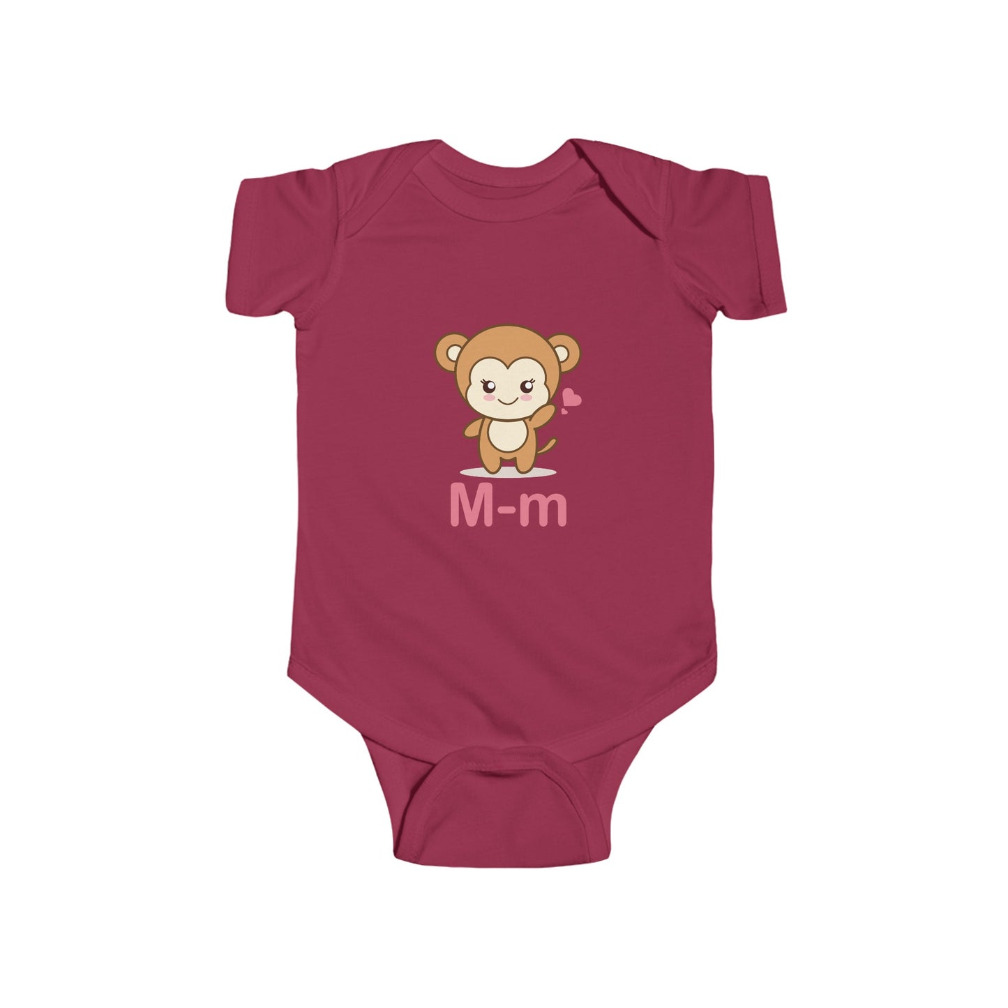 Adorable Baby Onesie with "M" and Monkey Design - Fun Alphabet Learning for Kids