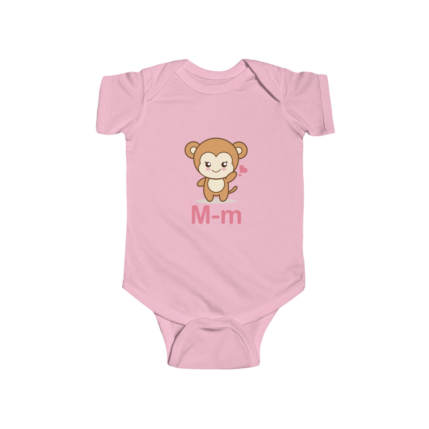 Adorable Baby Onesie with "M" and Monkey Design - Fun Alphabet Learning for Kids