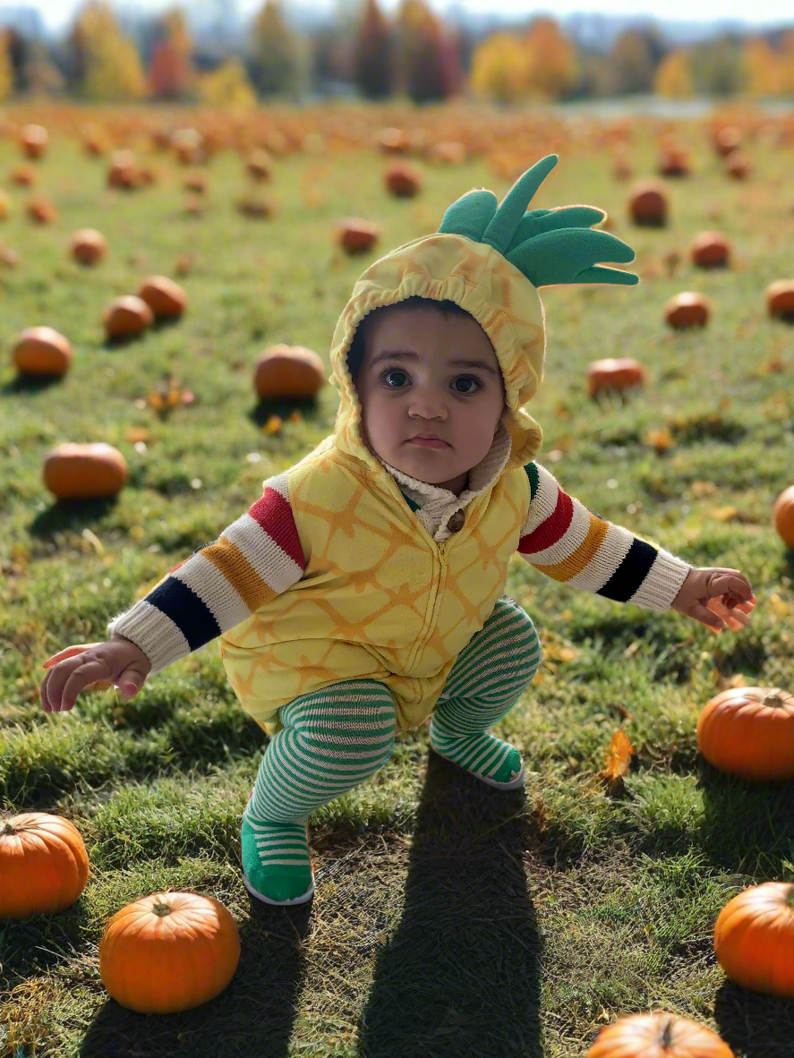 Baby walking in Fall weather