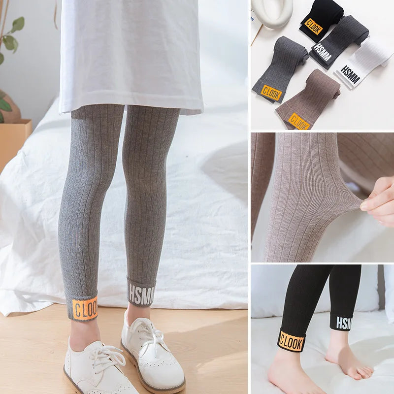 Lettres de leggings extensibles doux pour fille