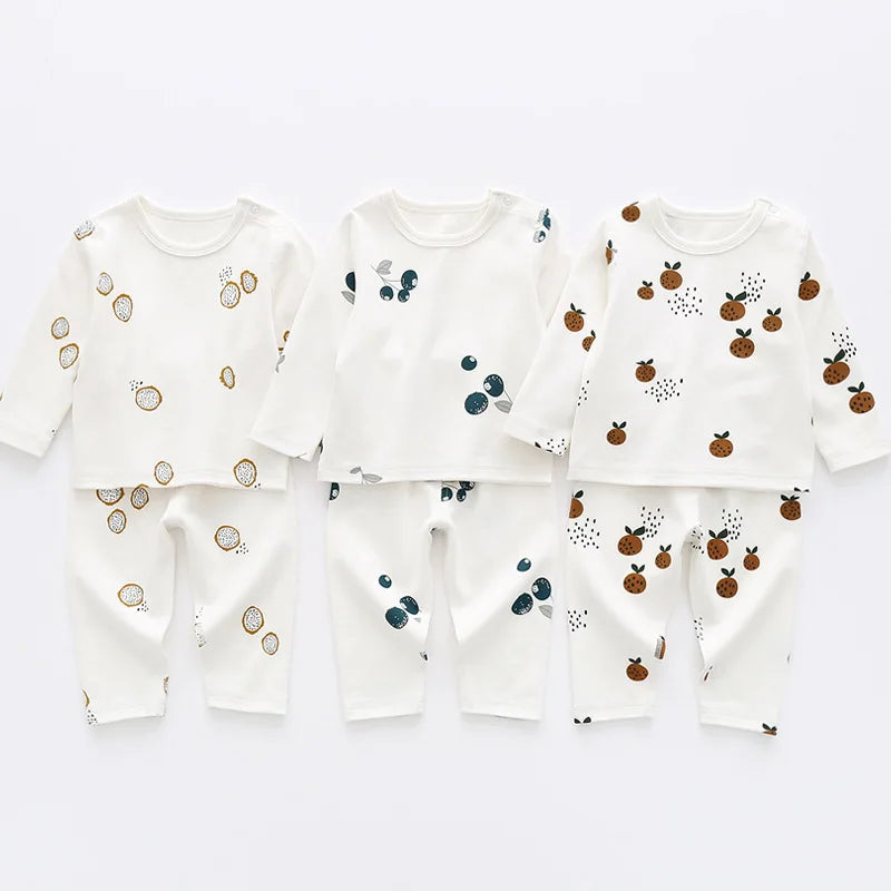 0-3T nouveau-né enfant bébé garçons filles vêtements ensemble à manches longues haut en coton et pantalon costume Pj ensemble mignon doux vêtements de nuit pyjamas ensemble tenue