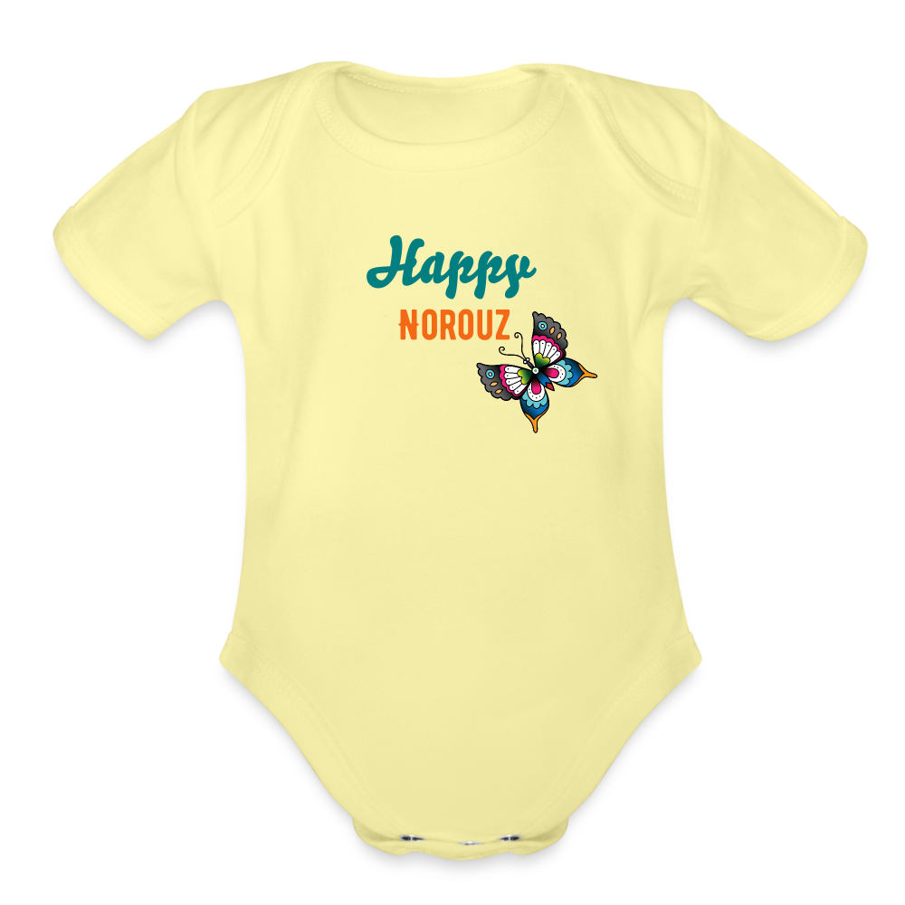 Happy Norouz Baby Bodysuit - washed yellow