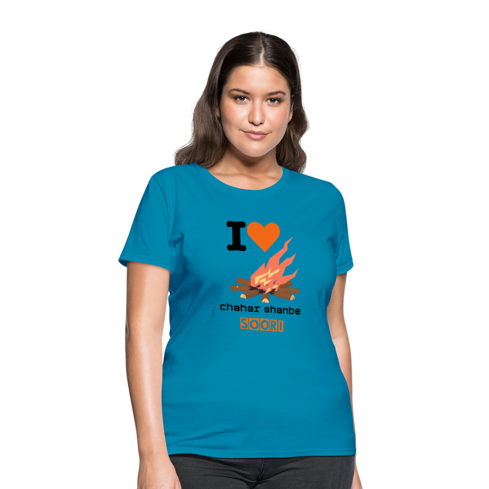 Women's Classic T-Shirt "I love 4shanbe soori" - turquoise