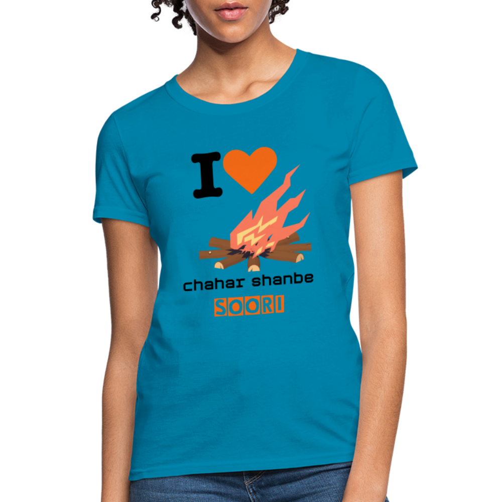 Women's Classic T-Shirt "I love 4shanbe soori" - turquoise