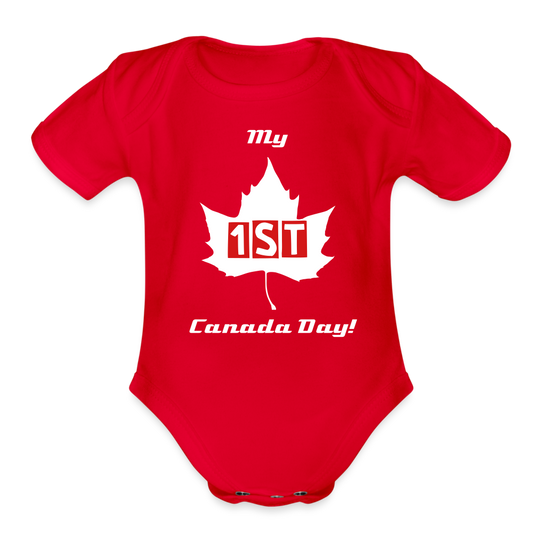 Organic Short Sleeve - My 1st Canada Day - red